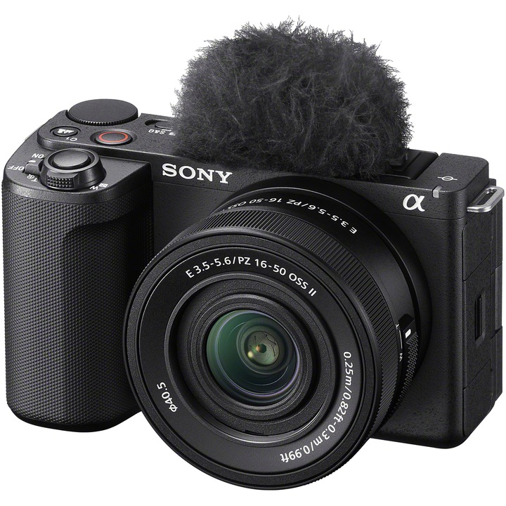 Фотоапарат Mirrorless Sony Alpha ZV-E10M2K, 26MP, APS-C, E-Mount, 4K 60p, ISO 100-32000, Черен + 16-50 мм обектив
