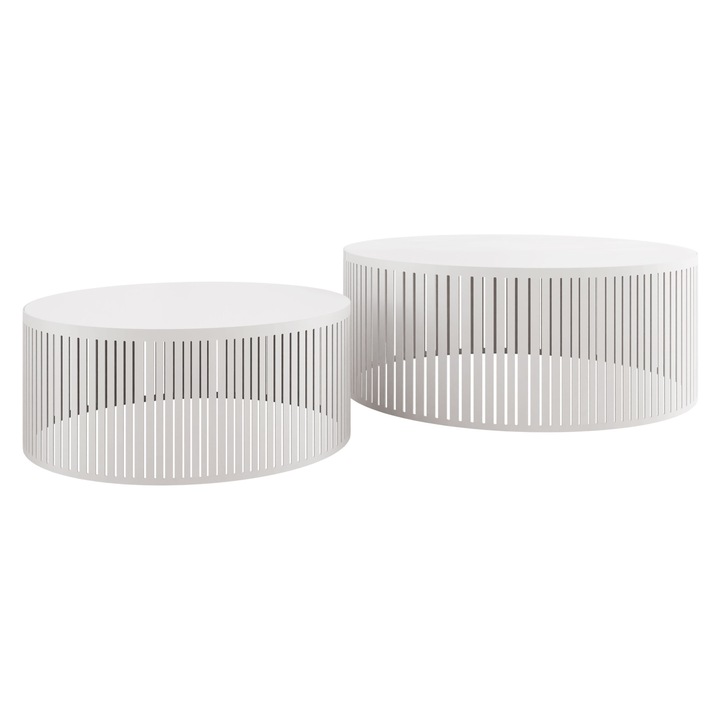 Set 2 bucati masuta Kenozi, alb / alb arctic, Mirjan24