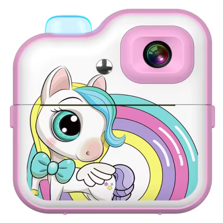 Детски фотоапарат с функция за печат, Vala V6B, Резолюция 48Mpx 1080P, Цветен LCD дисплей 3.2″, Розов