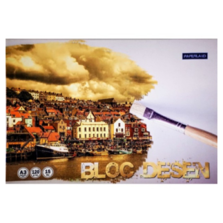 Set 5 bucati bloc desen A3 15 file, 120g