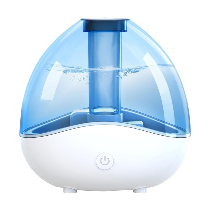 Csendes párásító nagy kapacitással, többszínű hangulatvilágítással, kék, 1,5 literes