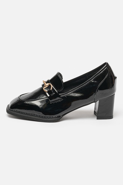 MUSK, Pantofi loafer cu aspect lacuit, Negru