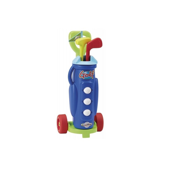 Set golf pentru copii Ecoiffier, cu carucior, 3 bile