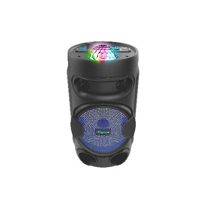 Детска тонколона iDance, Bluetooth, с парти светлини, Typhoon 80, черна