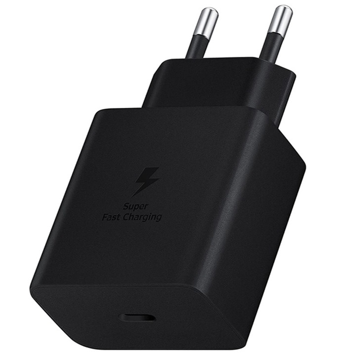 USB Type-C hálózati gyorstöltő adapter, 45W, kábel mellékelve, fekete