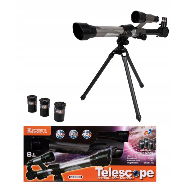 Telescop C2130, Norimpex, 20x-40x, negru/portocaliu, 41x44cm