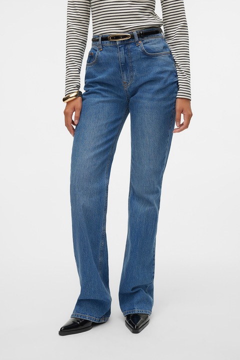 Vero Moda, Разкроени дънки Emily с висока талия, Кралско Синьо