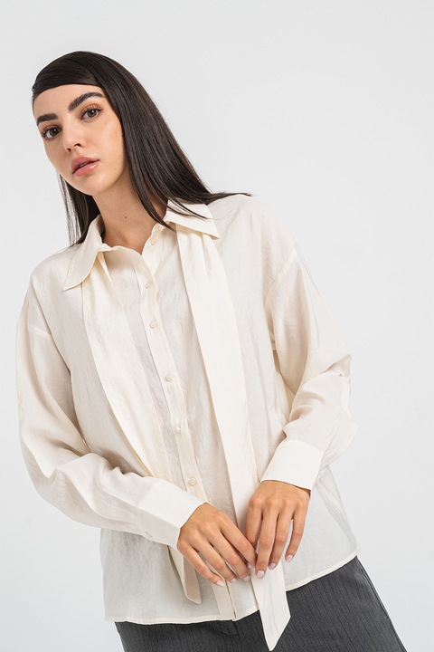 Vero Moda, Lexie bő fazonú ing masnival, Csontszín