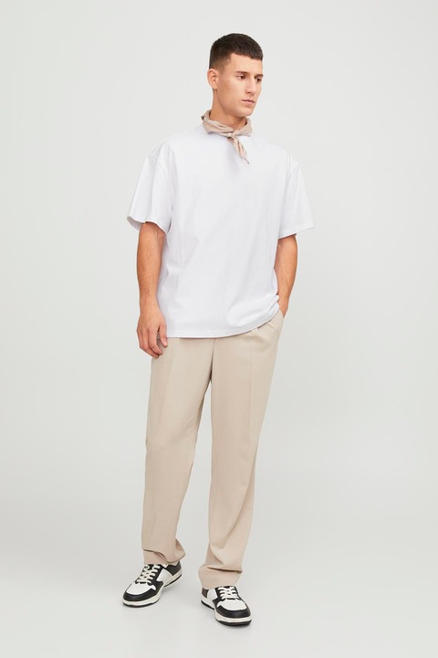 Jack & Jones, Ejtett ujjú kerek nyakú póló, Fehér, XL