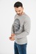 Jack & Jones, Bluza de trening din bumbac cu imprimeu, Gri deschis melange, 2XL