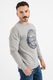 Jack & Jones, Bluza de trening din bumbac cu imprimeu, Gri deschis melange, 2XL