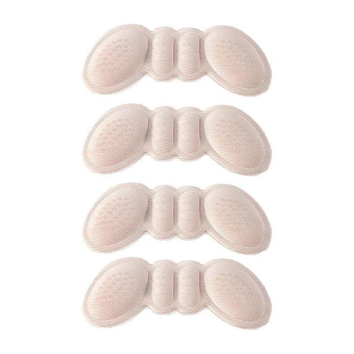 Set de 4 suporturi ortopedice pentru calcaie, Vaxiuja, anti-alunecare, spuma cu memorie, marime universala, bej