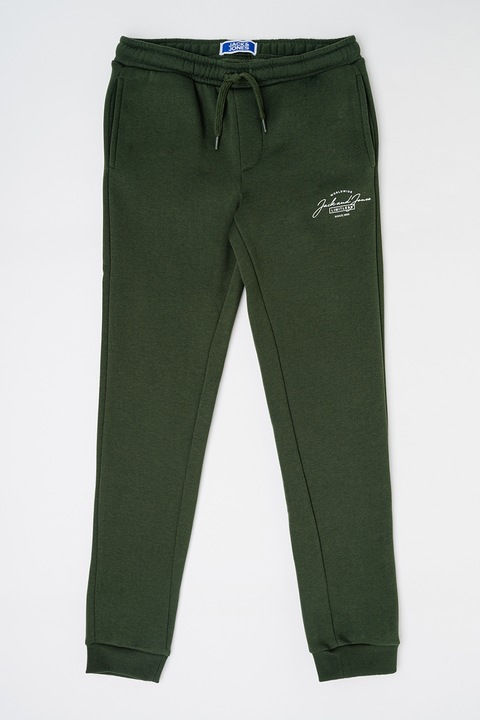Jack & Jones, Pantaloni de trening cu buzunare laterale, Verde englez, 152 CM
