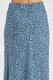 Pieces, Fusta cu model si slit frontal, Negru, Albastru prafuit, XL