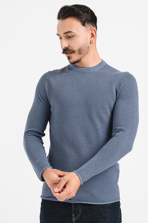 Only & Sons, Niguel kerek nyakú pulóver, Sötétkék/Koptatott fekete