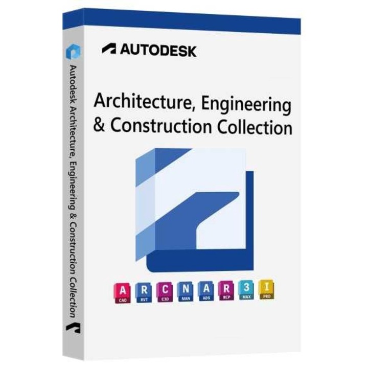 Autodesk AEC Collection Commercial 2018-2025, 2D és 3D tervezőszoftver. Kötési engedély, számlatársítás, 1 évig érvényes