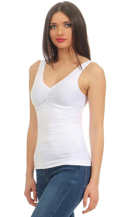 Дамски бански, 3161, с повдигащ ефект, памук, OTS, Бял