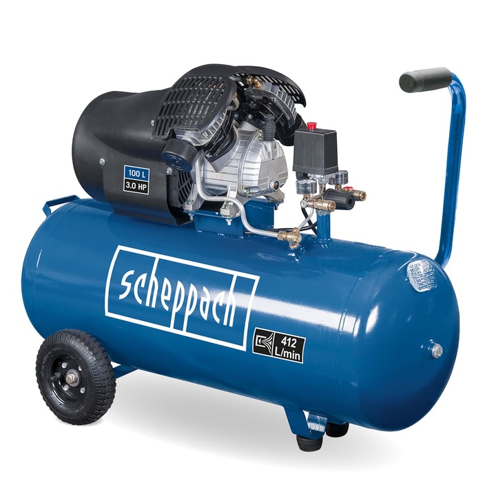 Компресор Scheppach, HC120DC, 100 л, 2200 W, Многоцветен