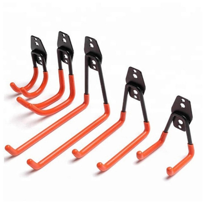 Set 5 cuiere de garaj, Niks, montare perete, portocaliu