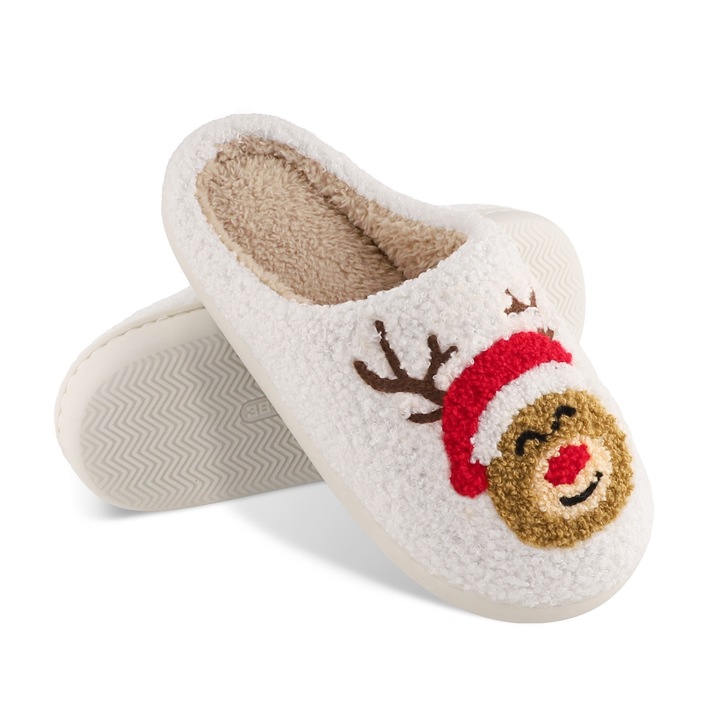 Papuci de casa DOUUCO, caldurosi, Kaki, 41