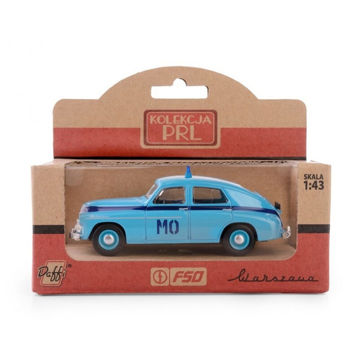 Daffi gyűjtőautó, WARSZAWA M-20, fém, 1:43 méretarányú, kék