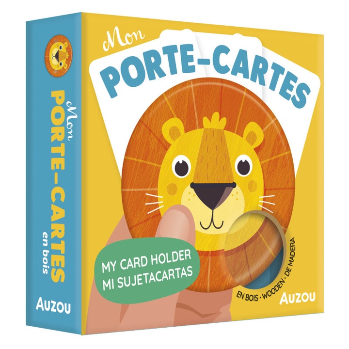 Set de carduri din lemn cu animale, Auzou, My Card Holder, 3 ani+