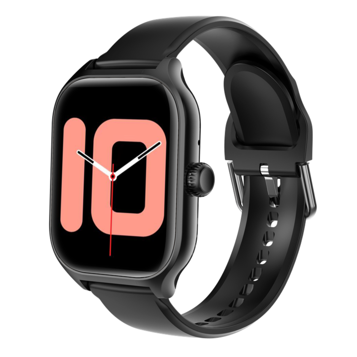 Ceas inteligent unisex, ecran HD TET 2.01 inch, rezistent la apa, monitorizare cardiaca, negru