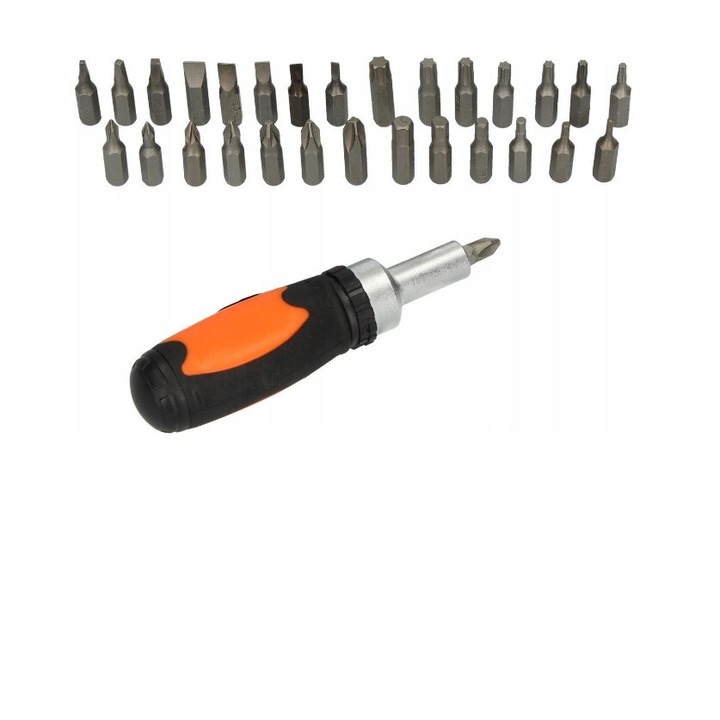 Többfunkciós csavarhúzó készlet, Stuffix, 18 IN 1, acél, fekete/narancs