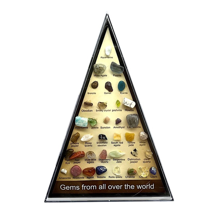 Mini Set 36 de cristale si pietre semipretioase de colectie din intreaga lume, Maro