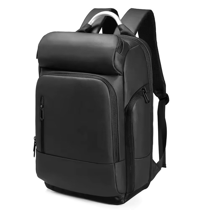 Rucsac laptop 15.6", business casual, impermeabil, cu port USB, GETICS, 30x15x48 cm, Negru