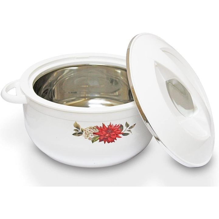 Caserola Alba Termos din Inox si Plastic cu Pereti Dubli 7500 ml