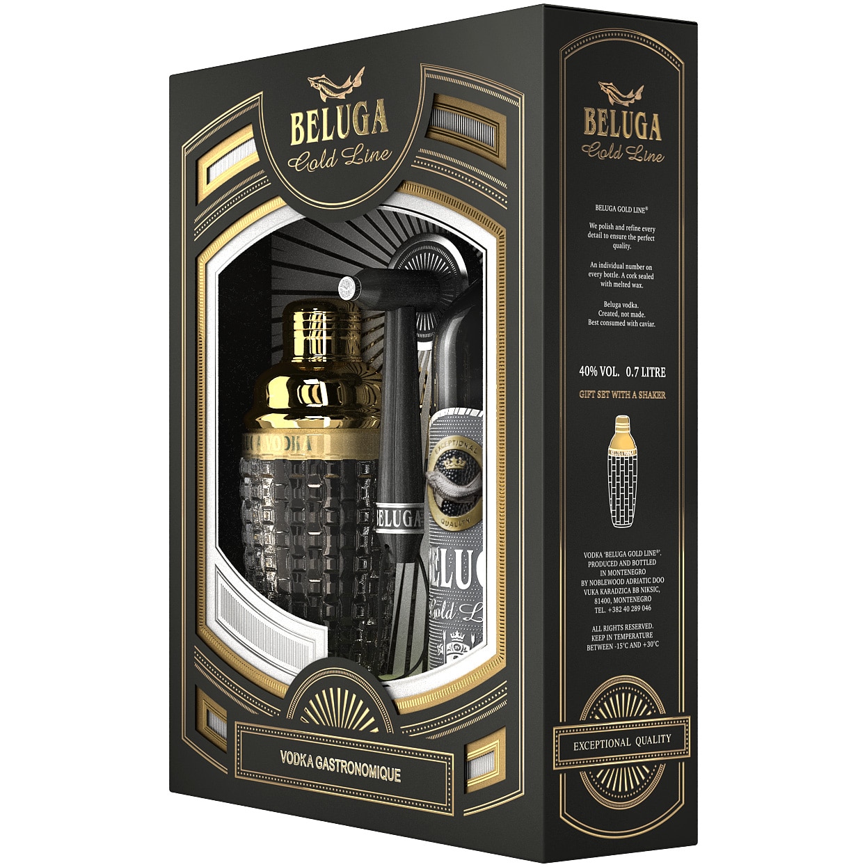 Vodca Beluga Gold Line, 40%, 0.7l + shaker - eMAG.ro