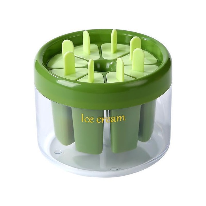 Forma pentru inghetata, set 8 bucati, PS+PP alimentar, verde