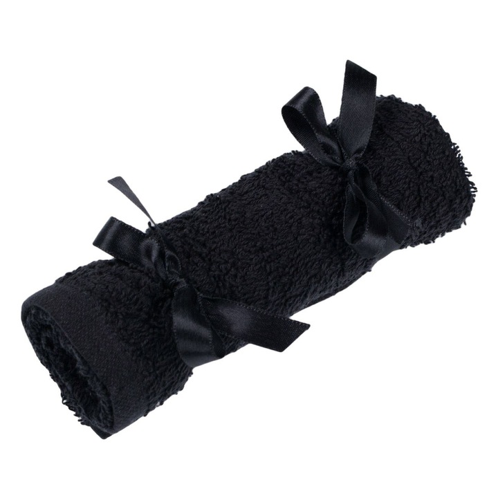 Памучна кърпа, черна, 30x30 см, много абсорбираща и мека