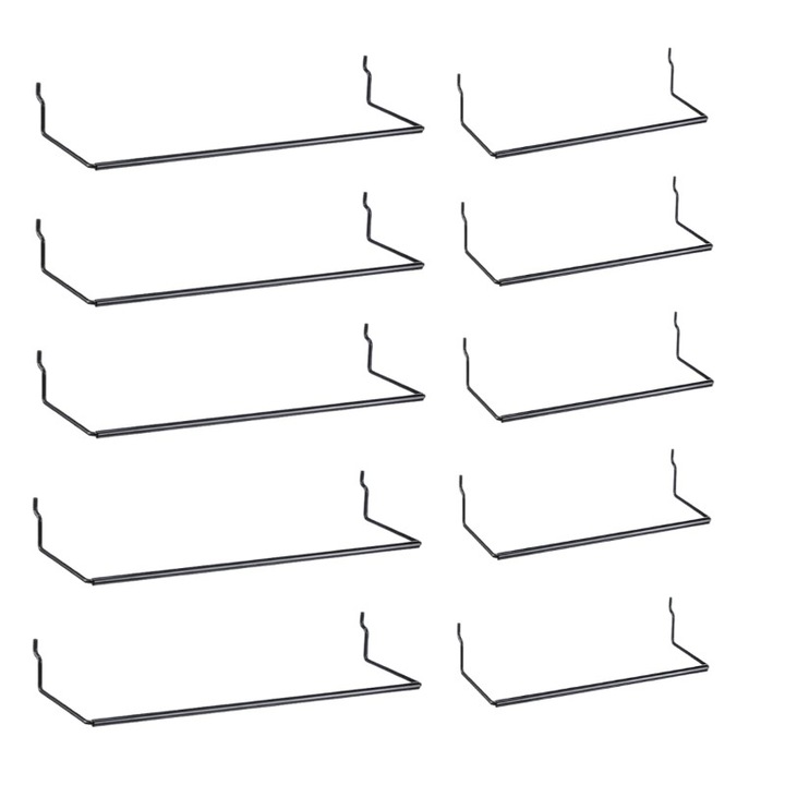 Suport prosop hartie Pegboard, Niks, metal, set 10 buc, negru