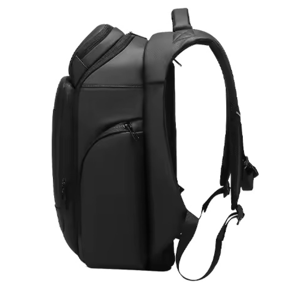 Rucsac laptop 15.6", business casual pentru calatorii, impermeabil, cu buzunar antifurt, GETICS, 32x18x47 cm, Negru