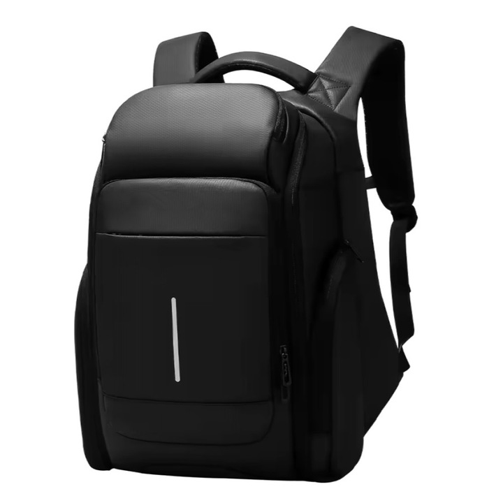 Rucsac laptop 15.6", business casual pentru calatorii, impermeabil, cu buzunar antifurt, GETICS, 32x18x47 cm, Negru