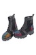 Ghete dama casual, piele naturala, plasa neagra, talpa usoara, crampoane mari, sarpe colorat, negru,
