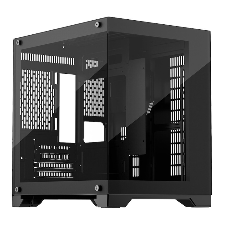 Кутия за компютър 1stPLAYER® Gaming MV5-TP, Cube-Tower, M-ATX/ITX, без захранване, черен цвят