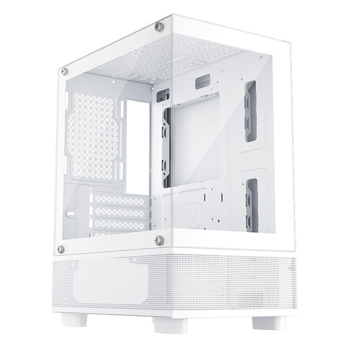Компютърна кутия 1stPLAYER Gaming MI2-A case, Mini-Tower, M-ATX/ITX, без захранване, бял цвят