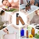 Комплект от 5 кехлибарени бутилки за многократна употреба с метална ролка и черна капачка 10 ml