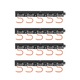 Set organizatoare perete Niks, 4 piese, 64 inch total, portocaliu, cu carlige S si drepte, 16 suruburi