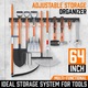 Set organizatoare perete Niks, 4 piese, 64 inch total, portocaliu, cu carlige S si drepte, 16 suruburi