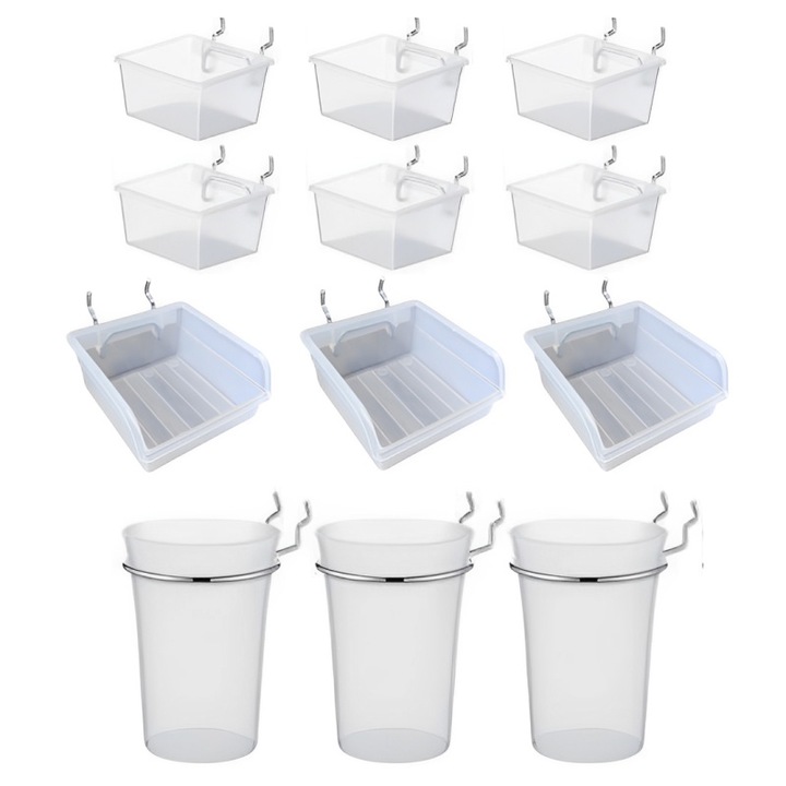 Set organizare si depozitare Niks, 12 piese, alb