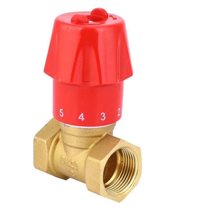 Vana de control al fluxului din alama, 3/4 inch, DN20, manual, pentru apa, aer, ulei