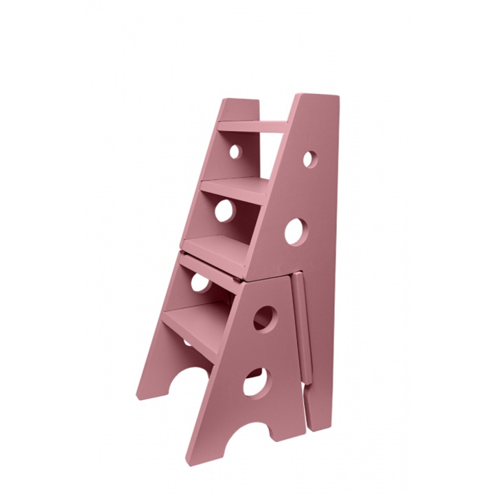 Scaun LEDDY transformabil in scarita culoare ROZ