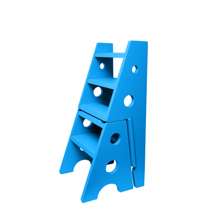 Scaun LEDDY transformabil in scarita culoare ALBASTRU