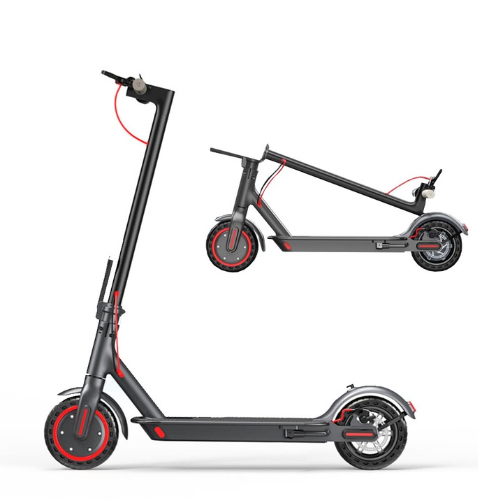 Електрическа тротинетка Aovopro ES80, 350W, 8.5", 36V, 10.5Ah, Автономия 35км, Максимална скорост 31км/ч, 120Kg, APP, Черен