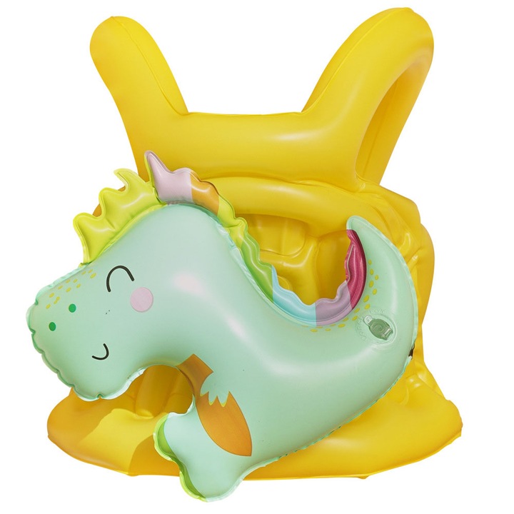 Детска жилетка за плуване с ангелски крила, надуваема, преносима, с регулируема предпазна катарама, многоцветна