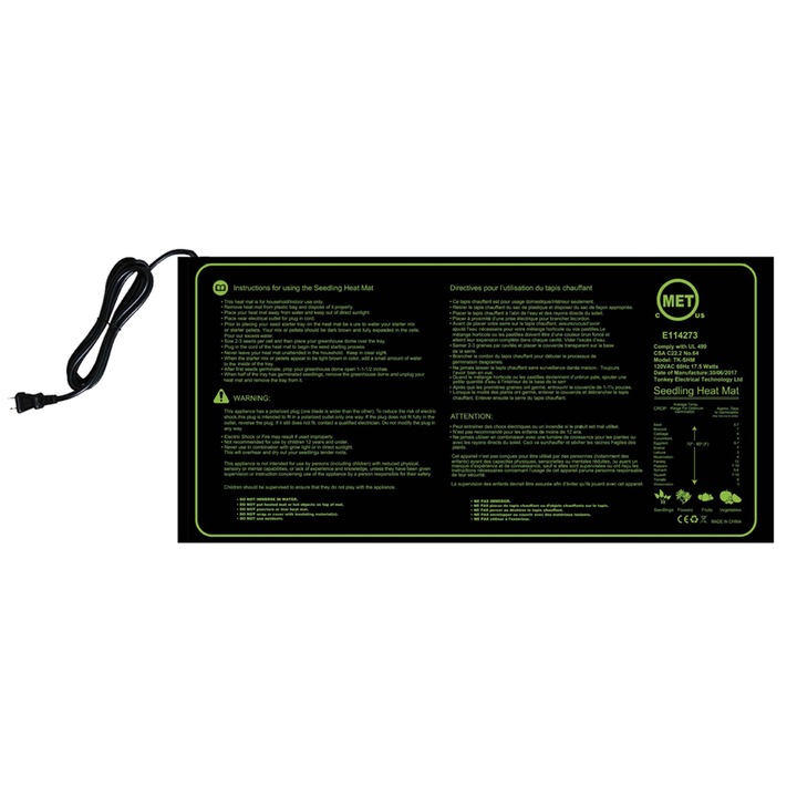 Saltea termica pentru germinarea semintelor, impermeabila, 30x45cm